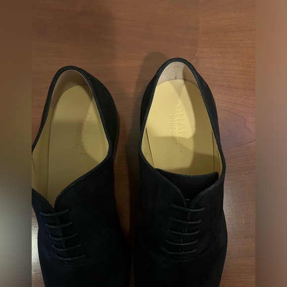 CHANEL BLACK SUEDE OXFORD MENS LOAFERS SIZE: 43 (US 10) $500 - Picture 8 of 9